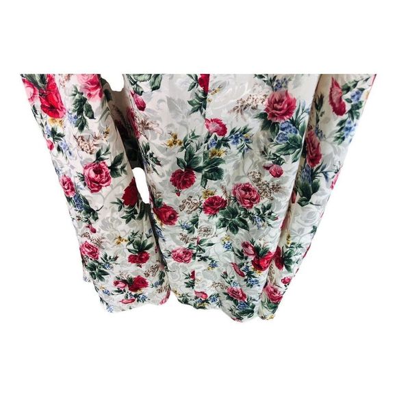 1079 vintage ivory floral satin slip dress sz xl - Picture 3 of 7